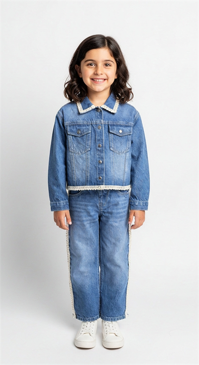 Nakış İşlemeli 2Lİ Kot Takım