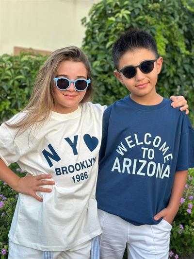 New York Kalp Detaylı T-Shirt