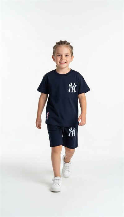 NY Baskılı Şortlu Takım