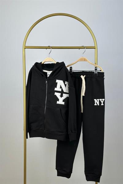 NY Detaylı Kapüşonlu Eşofman Takımı