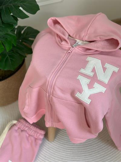 NY Detaylı Kapüşonlu Eşofman Takımı