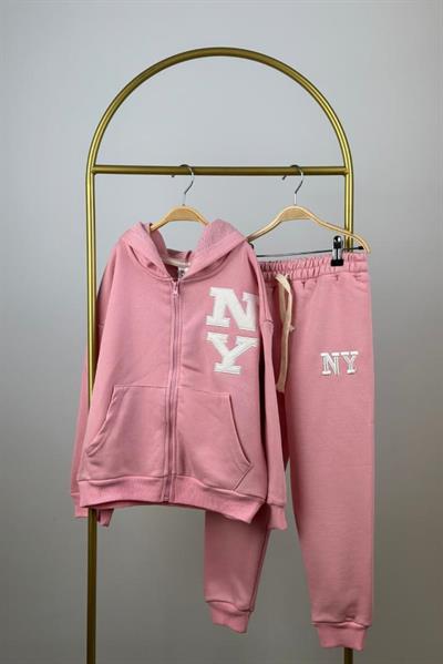 NY Detaylı Kapüşonlu Eşofman Takımı