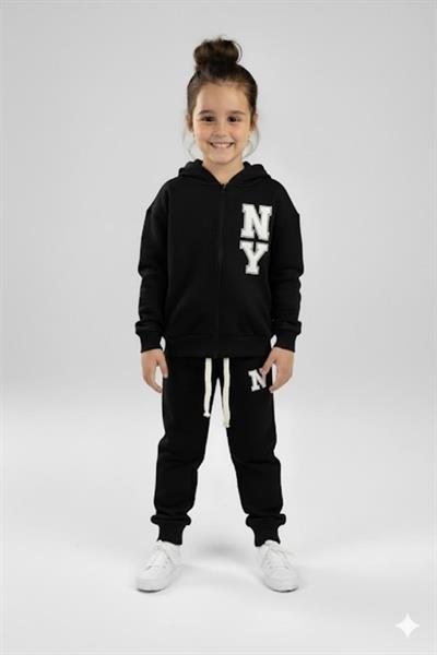 NY Detaylı Kapüşonlu Eşofman Takımı