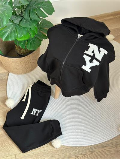 NY Detaylı Kapüşonlu Eşofman Takımı