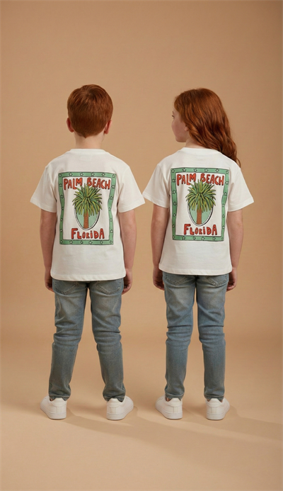Palm Beach Florida Sırt Detay Baskılı T-Shirt