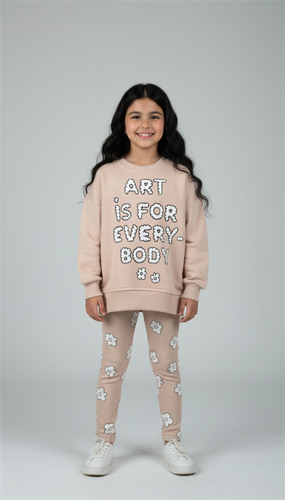 Papatya Baskılı Taytılı Takım