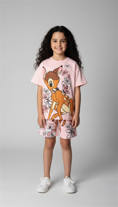 Pembe Bambi Şortlu Takım