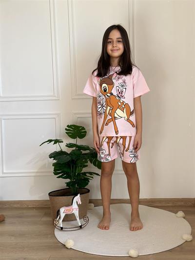 Pembe Bambi Şortlu Takım