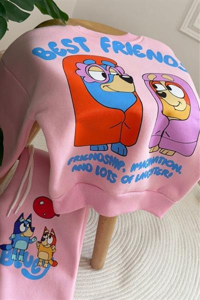 Pembe Bluey Baskılı Eşofman Takımı