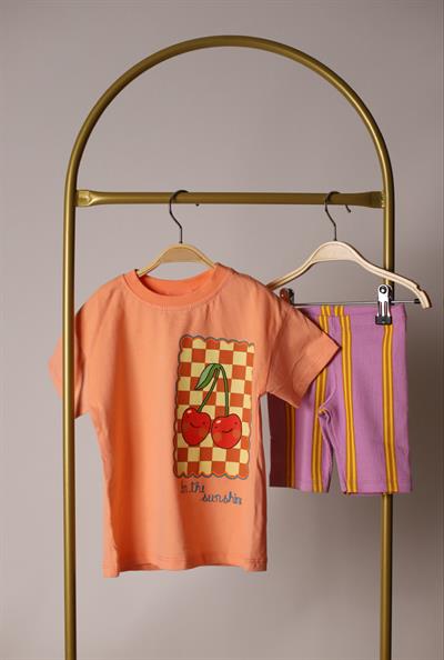 Pembe Cherry Şortlu Takım