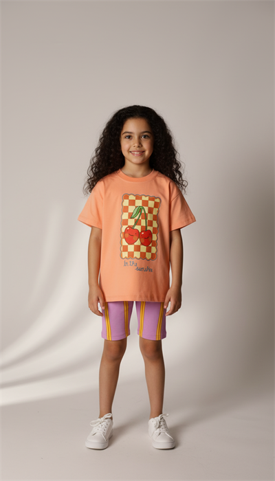 Pembe Cherry Şortlu Takım