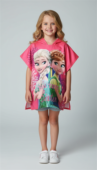 Pembe Frozen Friends Panço Plaj Havlusu