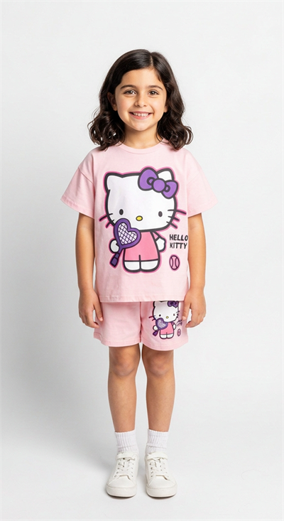 Pembe Hello Kitty Şortlu Takım