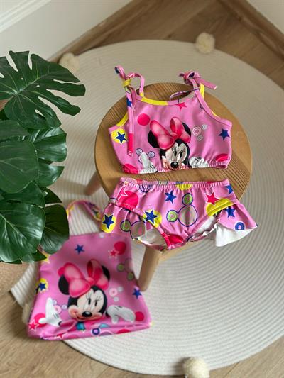 Pembe Minnie Çantalı Mayo