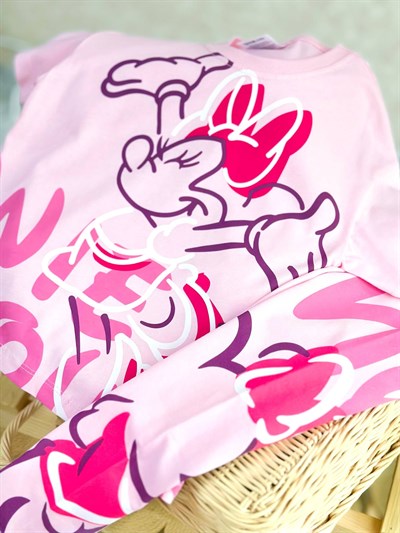 Pembe Minnie Mouse Taytlı Takım