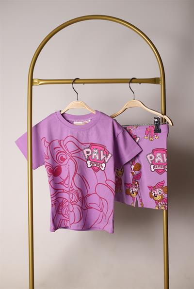 Pembe Paw Patrol Figürlü Şortlu Takım