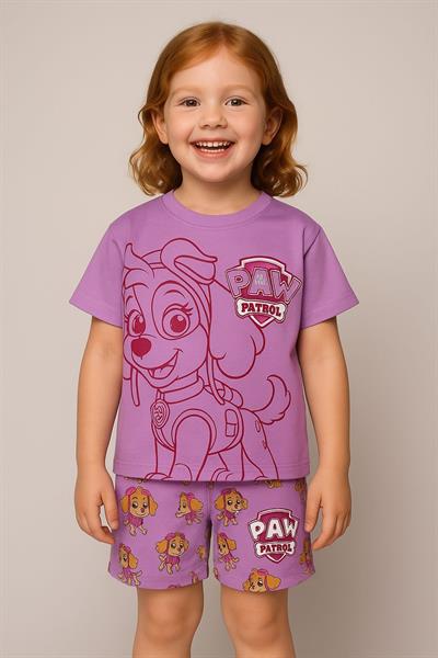 Pembe Paw Patrol Figürlü Şortlu Takım