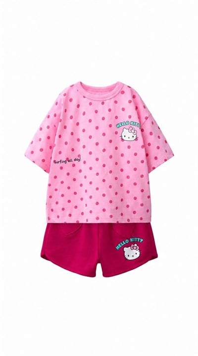 Puantiye Hello Kitty Şortlu Takım