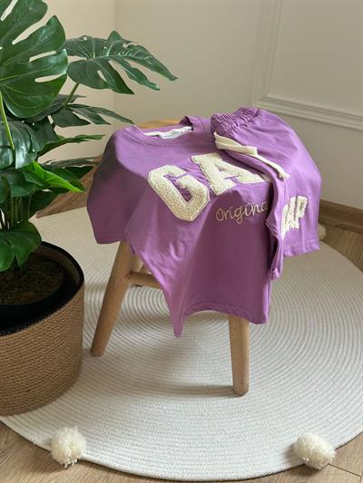 Punch İşlemeli Gap Şortlu Takım