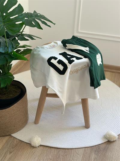 Punch İşlemeli Gap Şortlu Takım