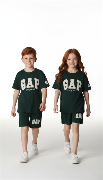 Punch İşlemeli Gap Şortlu Takım