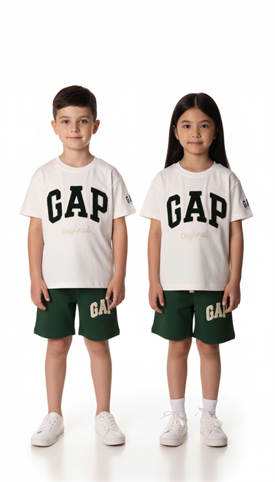 Punch İşlemeli Gap Şortlu Takım