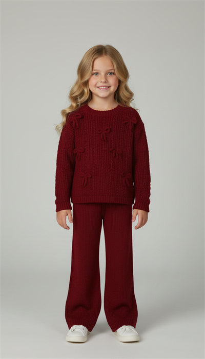 Ribbon Detay Triko Takım