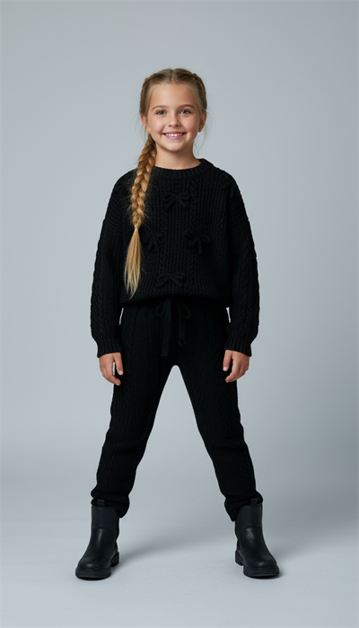 Ribbon Detay Triko Takım