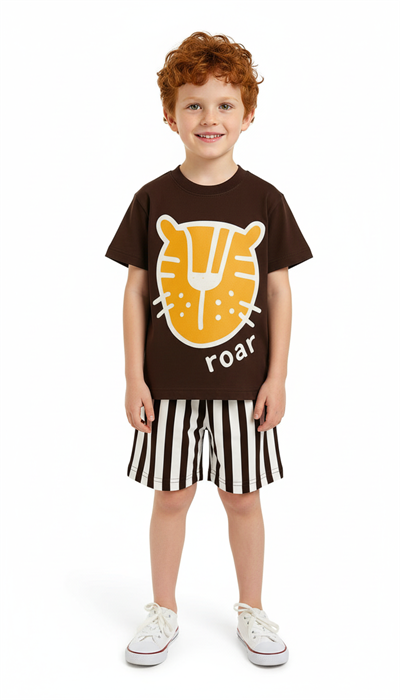 Roar Baskılı Şortlu Takım