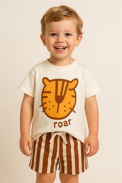 Roar Baskılı Şortlu Takım