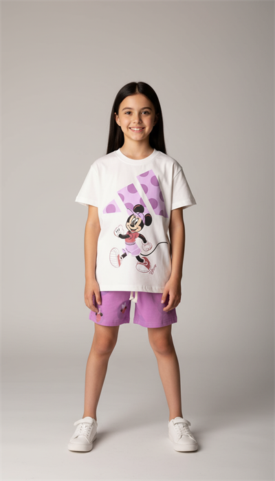 Şapka Detaylı Minnie Mouse Şortlu Takım