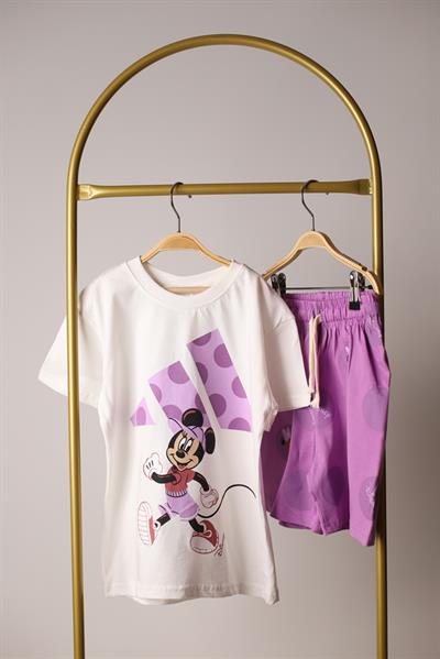 Şapka Detaylı Minnie Mouse Şortlu Takım