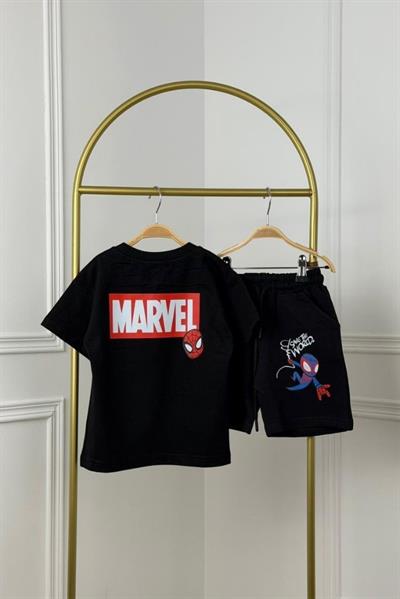 Save The World Spiderman Baskı Şortlu Takım