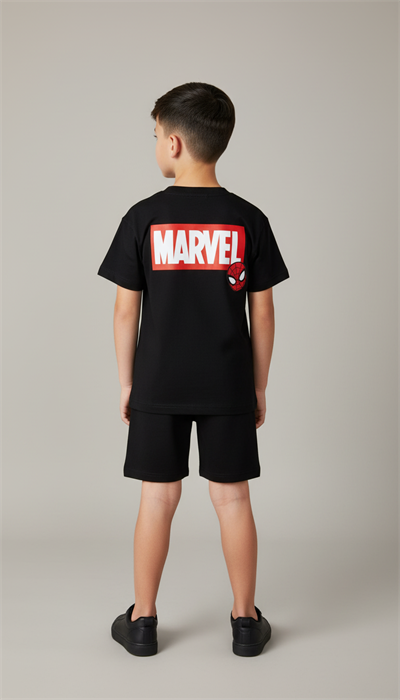 Save The World Spiderman Baskı Şortlu Takım