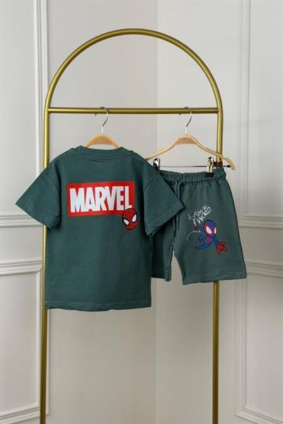 Save The World Spiderman Baskı Şortlu Takım
