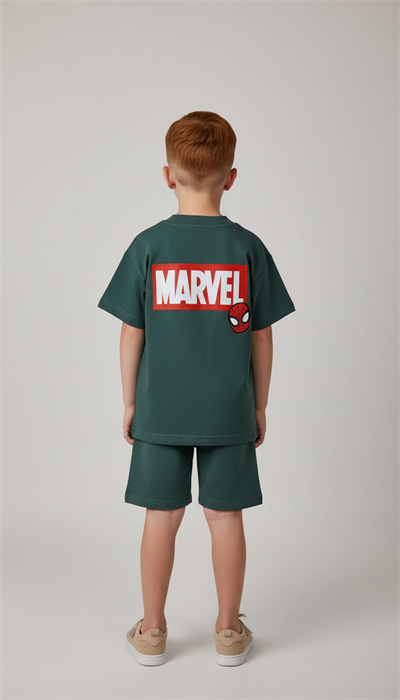 Save The World Spiderman Baskı Şortlu Takım