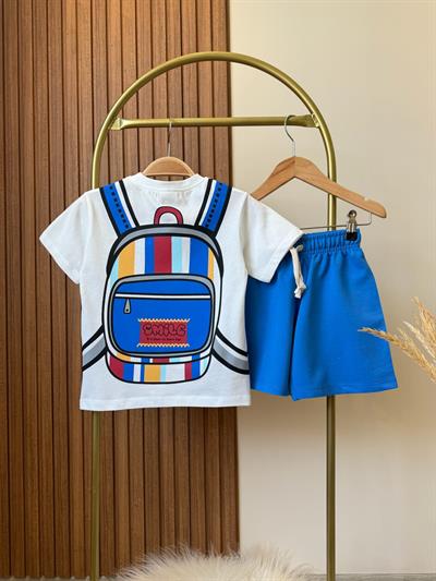 Sırt Çanta Baskılı Şortlu Takım