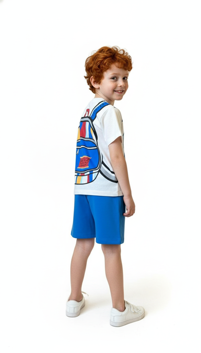 Sırt Çanta Baskılı Şortlu Takım