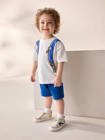 Sırt Çanta Baskılı Şortlu Takım