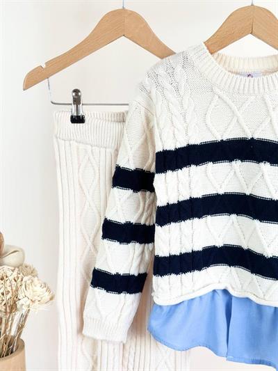 Siyah Çizgili Triko Takım