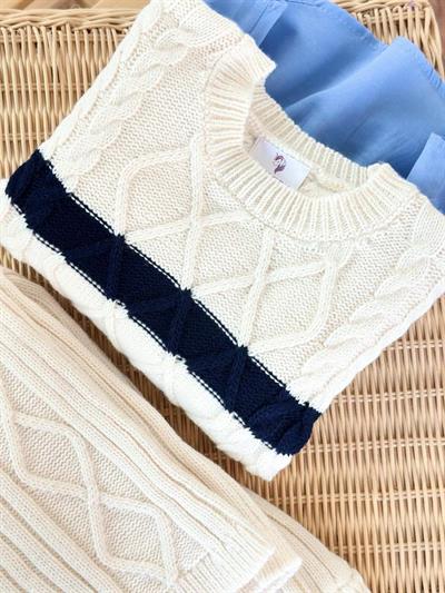 Siyah Çizgili Triko Takım