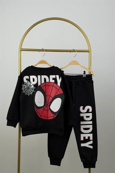 Siyah Spidey Baskılı Eşofman Takımı