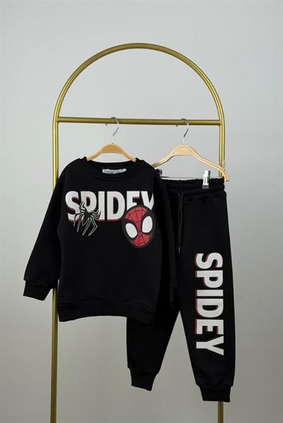 Siyah Spidey Baskılı Eşofman Takımı