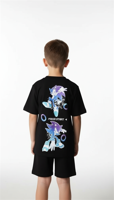 Sonic Press Start Şortlu Takım