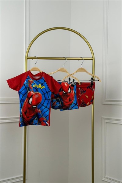Spiderman Boneli Şortlu Mayo
