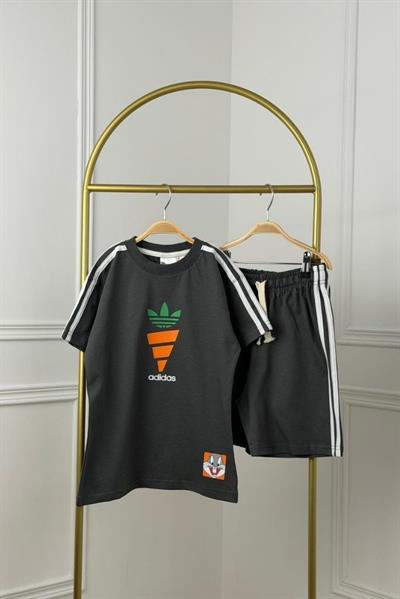 Spor Logolu Havuç Şortlu Takım