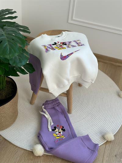 Spor Logolu Minnie ve Mickey Eşofman Takımı