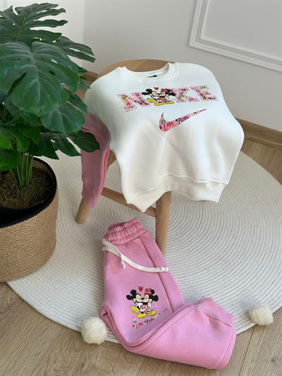 Spor Logolu Minnie ve Mickey Eşofman Takımı