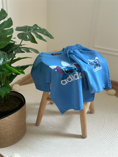 Sporcu Stitch Şortlu Takım