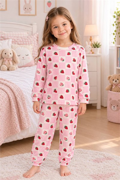 Strawberry Baskılı Pijama Takımı